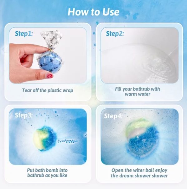 Bath Bombs for Kids, 6 pcs Crystal Toys Handmade Bubble and Floating Fizzies Spa Kit, Mini Bath Bombs - Image 4
