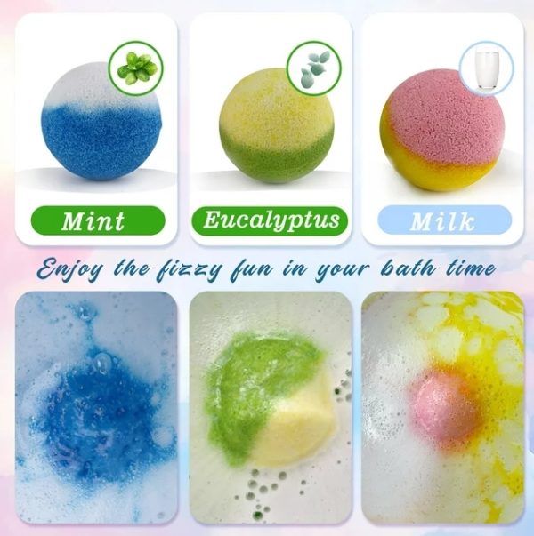 Bath Bombs for Kids, 6 pcs Crystal Toys Handmade Bubble and Floating Fizzies Spa Kit, Mini Bath Bombs - Image 5