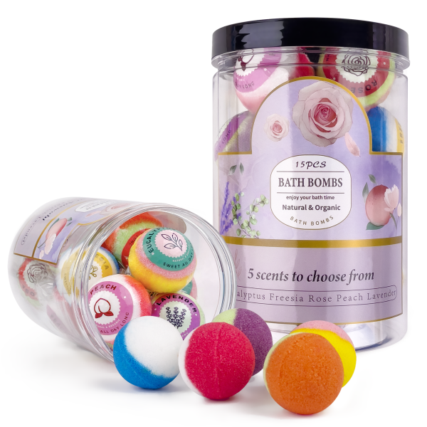 Bath Bombs Gift Set, 15PCS Handmade Bath Bombs for Women, 100% Natural Spa Experience, 5 Luxurious Scents, Best Gift for Mother’s Day